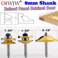 3pc 8mm shank high quality raised panel cabinet door router bit set 3 bit ogee woodworking cutter woodworking router bits