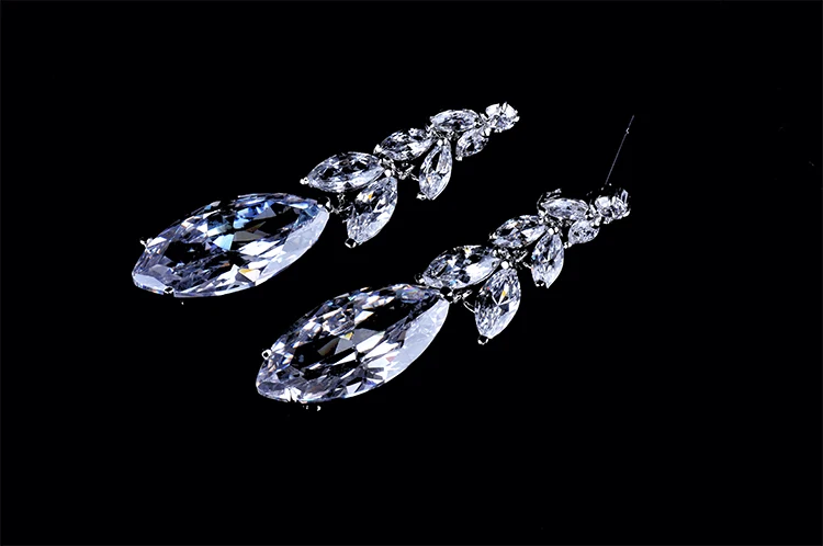 Серьги подвески с фианитами AAA +|earring lady|earrings plasticearrings coconut |