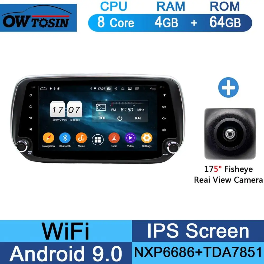 64G Fisheye Camera " ips 8 ядерный 4 Гб+ 64 ГБ Android 9,0 автомобильный мультимедийный плеер для hyundai IX45 Santa FE XL gps Радио Стерео Parrot BT CarPlay - Цвет: 64G Fisheye Camera