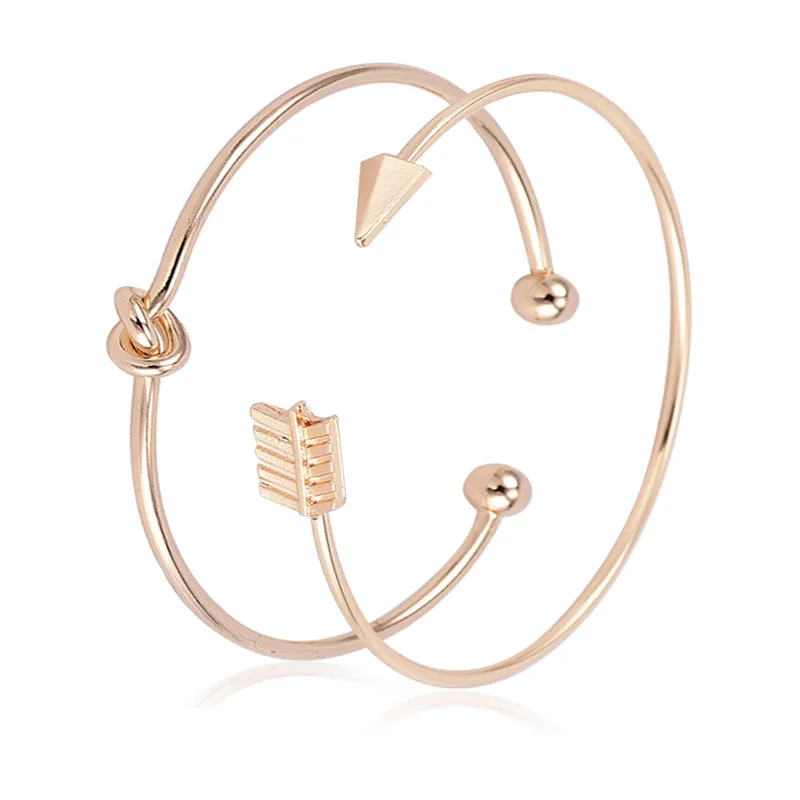 Женский Браслет манжета с узлом из металлической проволоки|Браслеты| |