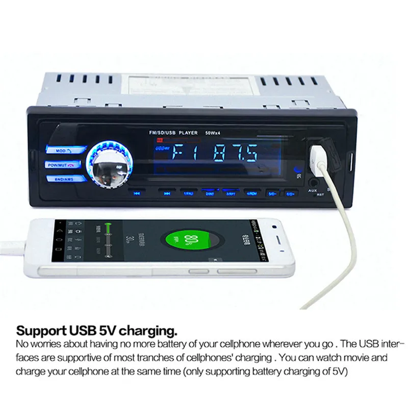 USB SD цифровой FM Aux Встроенный Bluetooth автомобильный in Dash стерео аудио микрофон вход