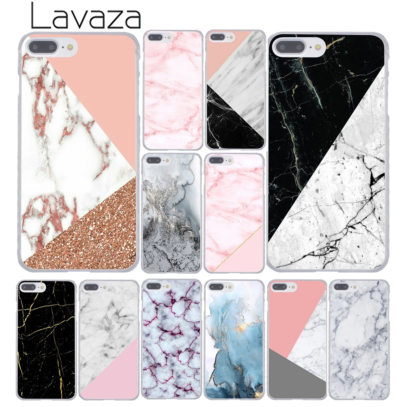 Жесткий чехол Lavaza с золотым мраморным коллажем для телефона iPhone XR X 11 Pro XS Max 8 7 6 6S 5