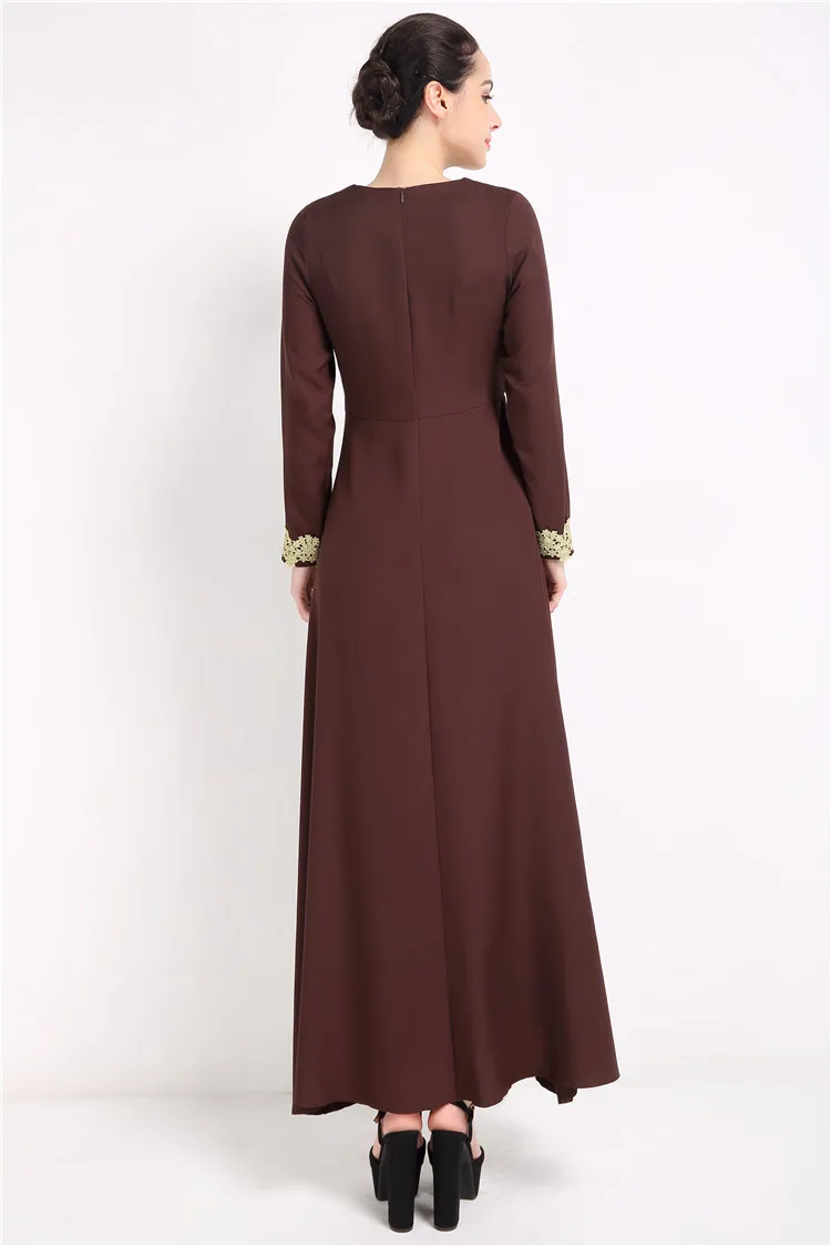 Женское длинное платье из полиэстера abaya черное в мусульманском стиле вечерние