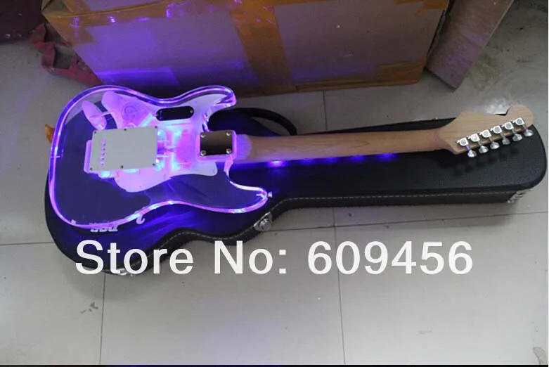Бесплатная доставка Новый красивый кристалл акриловые F Stratocaster пользовательские