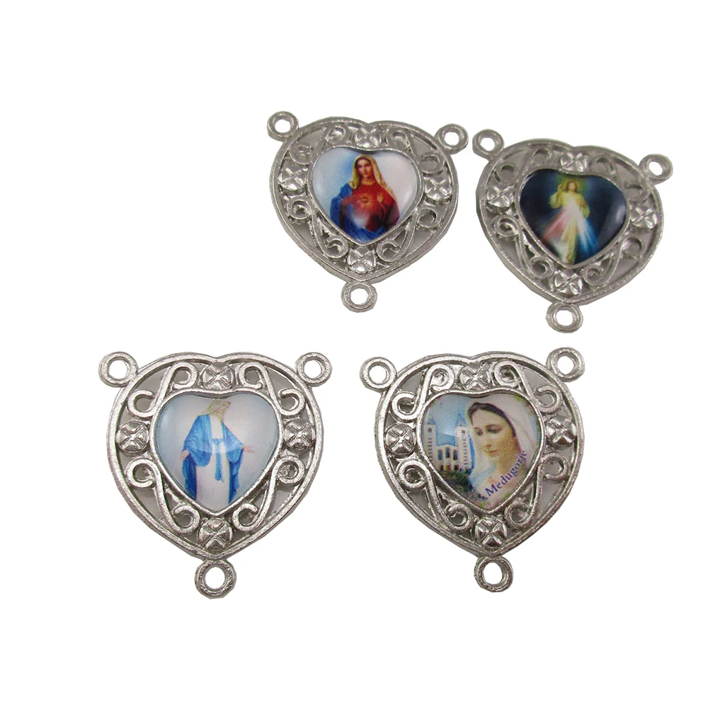 100 шт Ассорти в форме сердца божественное милость Иисус католический Розарий