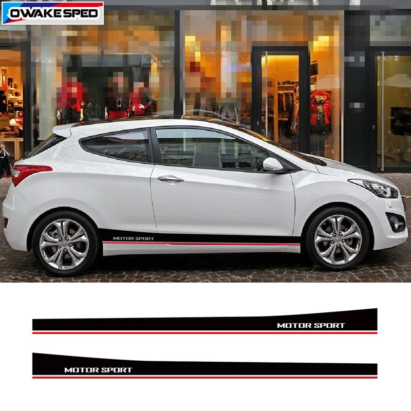 Полоска для автоспорта Hyundai i30 наклейка на дверь боковую юбку Стайлинг кузова