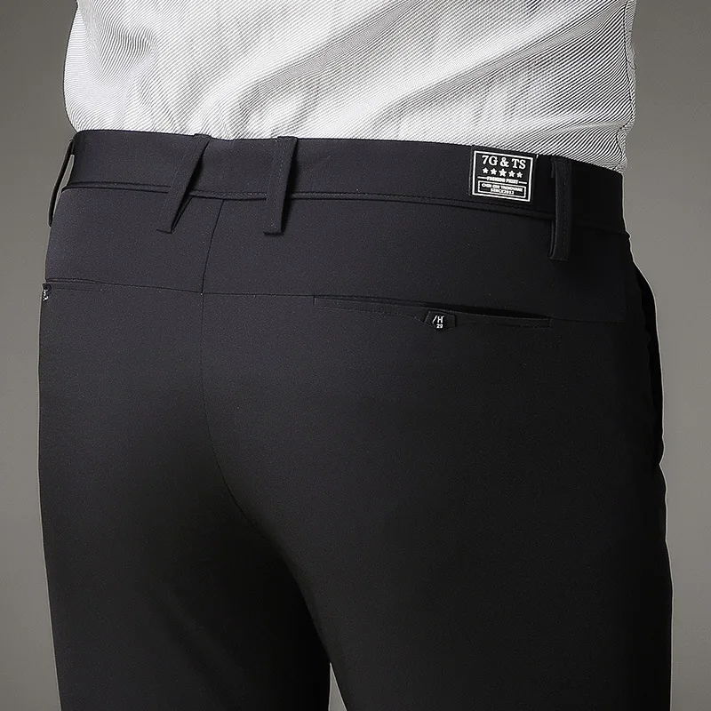 Брюки Карандаш мужские из хлопчатобумажной смесовой ткани тонкие эластичные