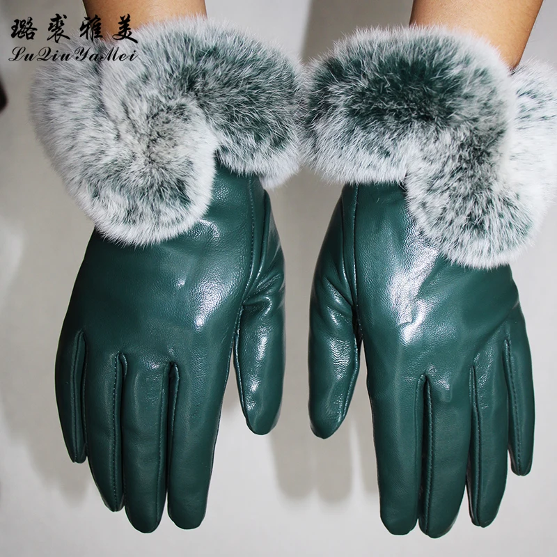 Перчатки для сенсорных экранов женские теплые перчатки из натуральной кожи