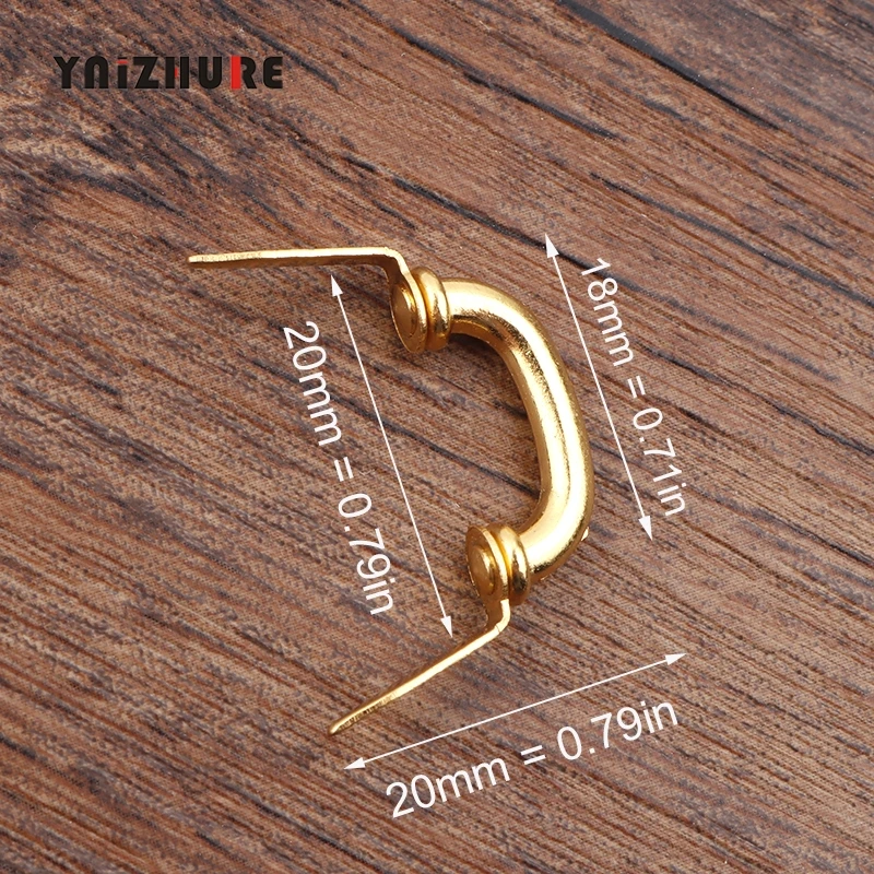 Retro Iron Kitchen Drawer Cabinet Mini Handle Vintage Makeup Box Knobs Antique Pin Pull Handles Gold Color 19*21mm 10Pcs | Обустройство