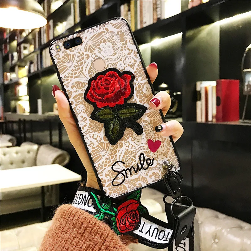 Sexy Rose Flower Mi A2 Lite 9T Pro Case For Xiaomi A3 CC9 cc9e 9 8 SE A1 Redmi K20 7 7A 6 6A S2 Lace Cover Coque |