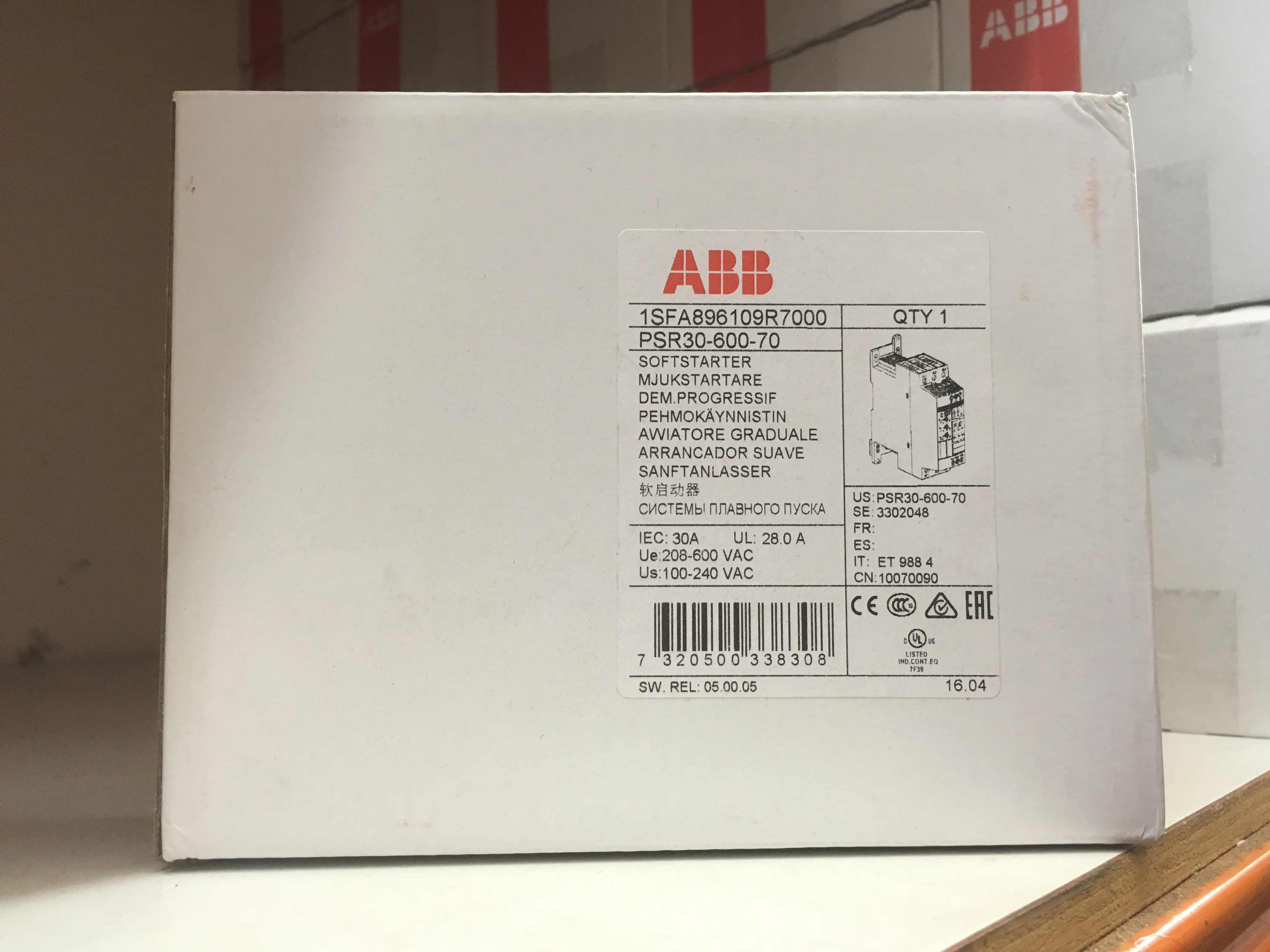 ABB Компактный Мягкий стартер, PSR30-600-70; 10070090 1 шт