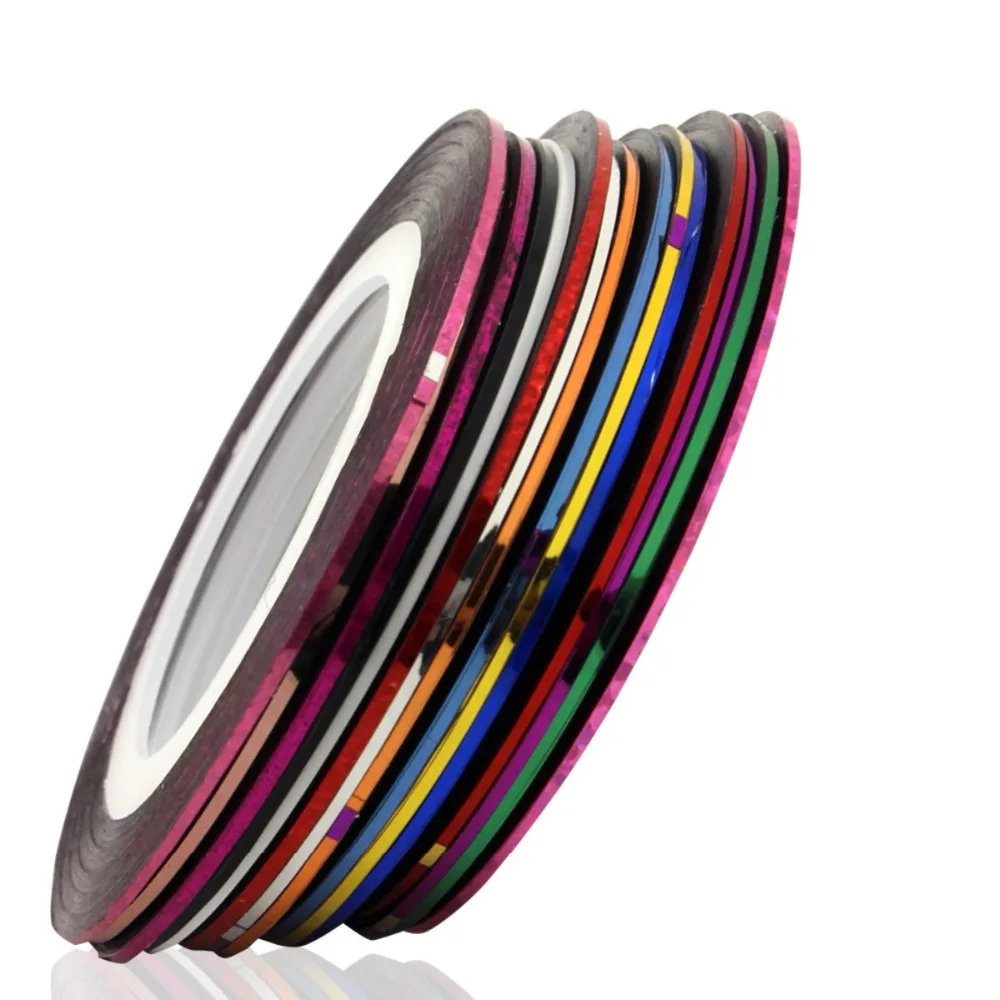 10 смешанных цветов рулоны для ногтей лента линия сделай сам ногти кончики