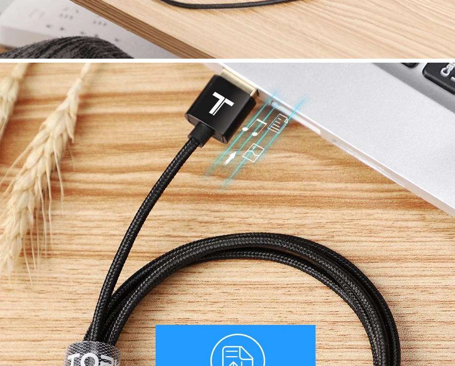 Кабель TOPK usb type-C с нейлоновой оплеткой для синхронизации данных и USB-C, зарядный кабель для samsung Galaxy S9 S8 XiaoMi 8 5X, кабель для мобильного телефона, 5 шт. в упаковке