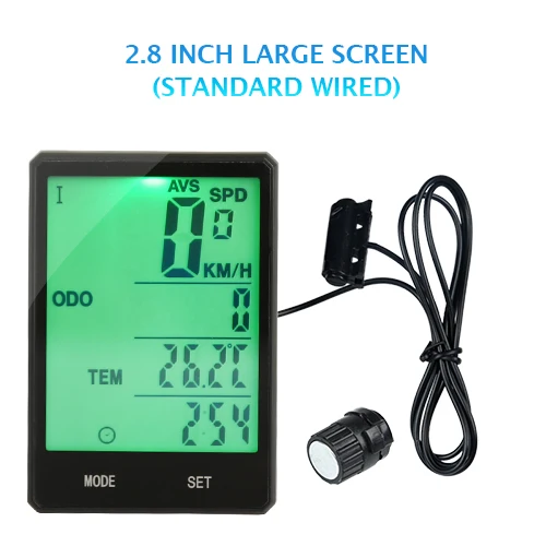 Green Standard Wired INBIKE 2,8 дюймов велосипедный беспроводной компьютер непромокаемый одометр велосипедный спидометр секундомер Подсветка Многофункциональный для езды на велосипеде - Цвет: Green Standard Wired