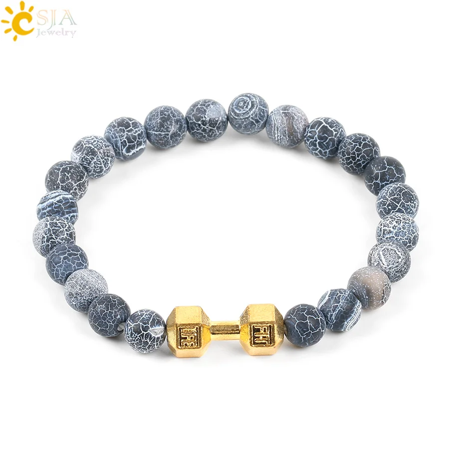 Мужской браслет из натурального оникса CSJA с бусинами в виде Розария Будды