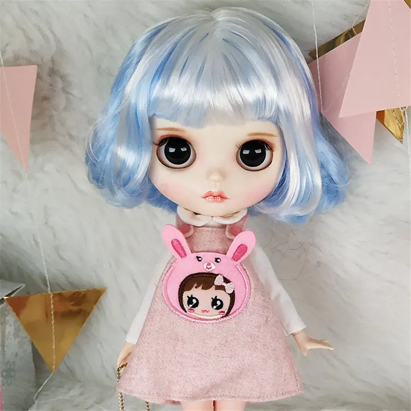 Лучший популярный 1/6 Blyth кукла с голубым и белым цветом короткие волосы подходит для DIY Изменить игрушка BJD для девочек
