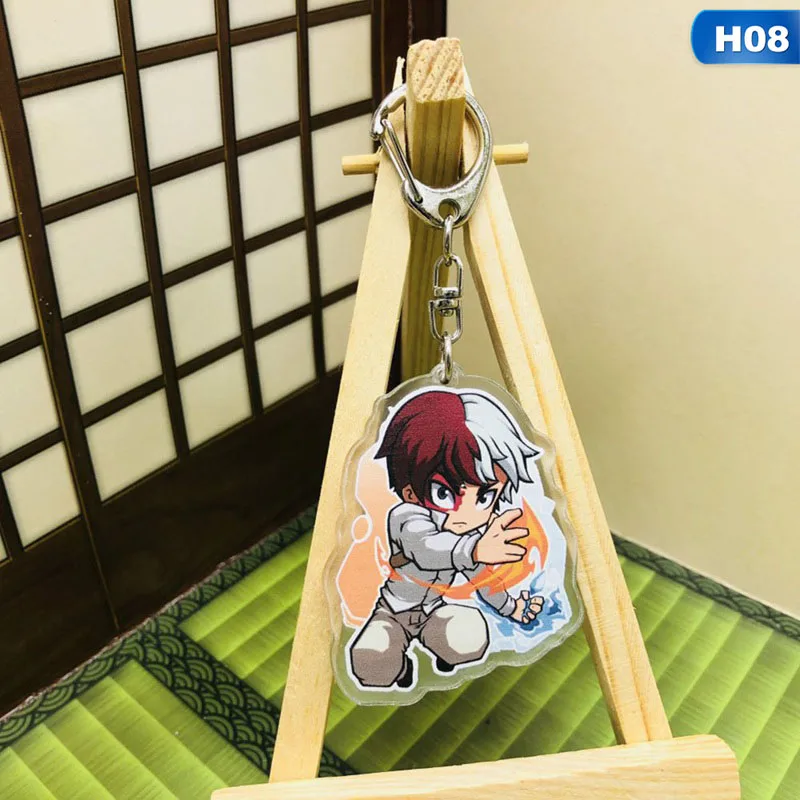 8 Прекрасный мультфильм Аниме Academy My Hero Academi брелок акриловое кольцо для ключей талисманы подарок - Цвет: 8