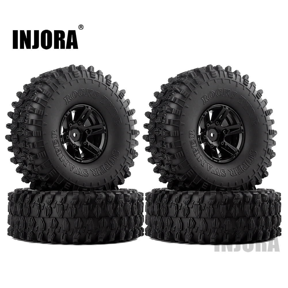 INJORA 4 шт. 1 9 &quotBeadlock Обода Колеса и резиновые шины Набор для 1/10 RC Гусеничный осевой