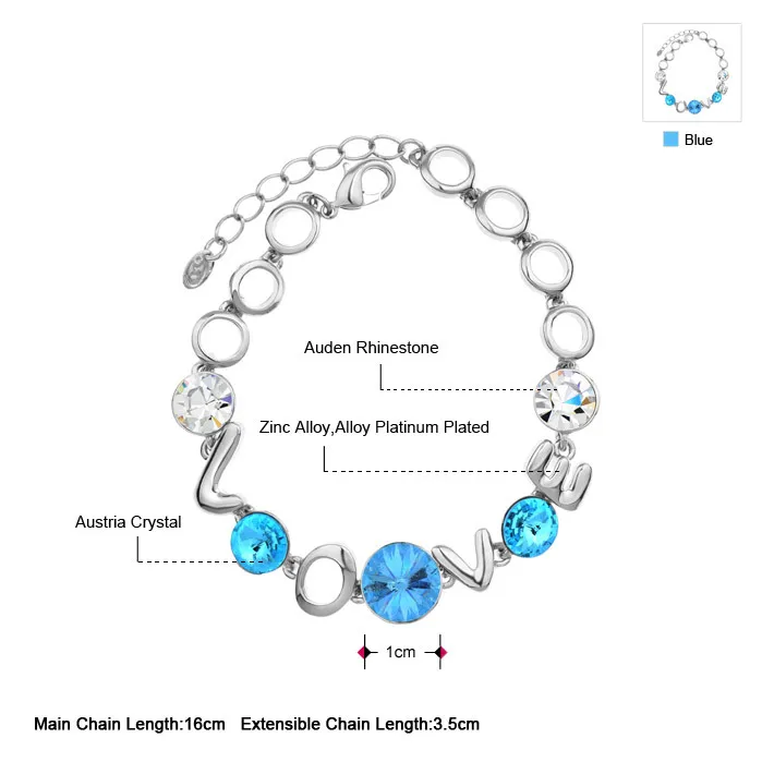 Neoglory австрийские кристаллы стразы браслет и для женщин ювелирные изделия