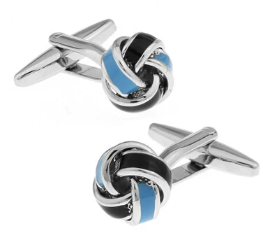 

Factory Price Retail Cuff links Wholesale Fashion Copper Material Black Blue Round Spiral Twisted Design CuffLinks Free Shipping