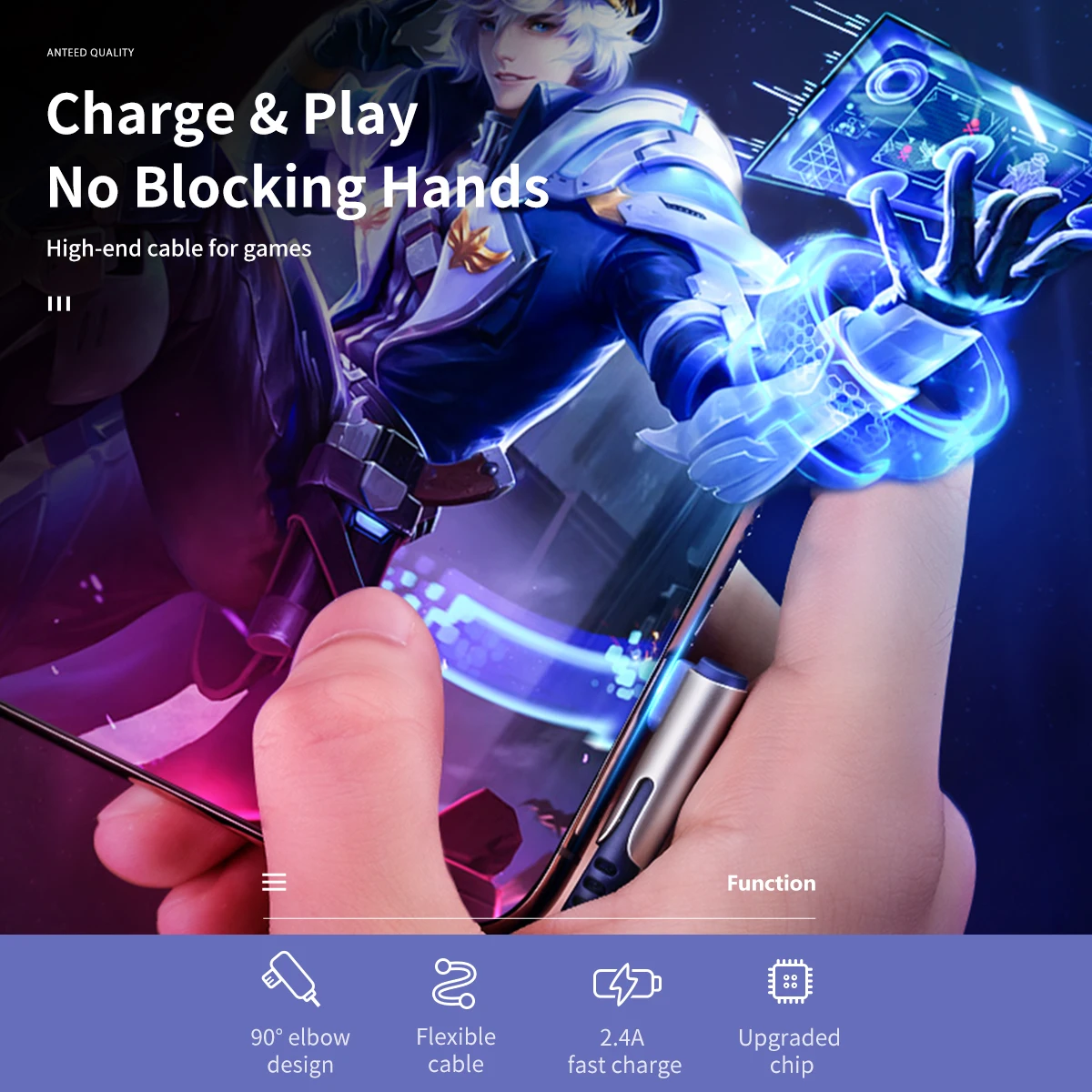 ROCK кабель для iPhone 2.4A быстрое зарядное Освещение кабель игровой USB провод 90 градусов u-образный плетеный кабель синхронизации данных для iPhone 8 X