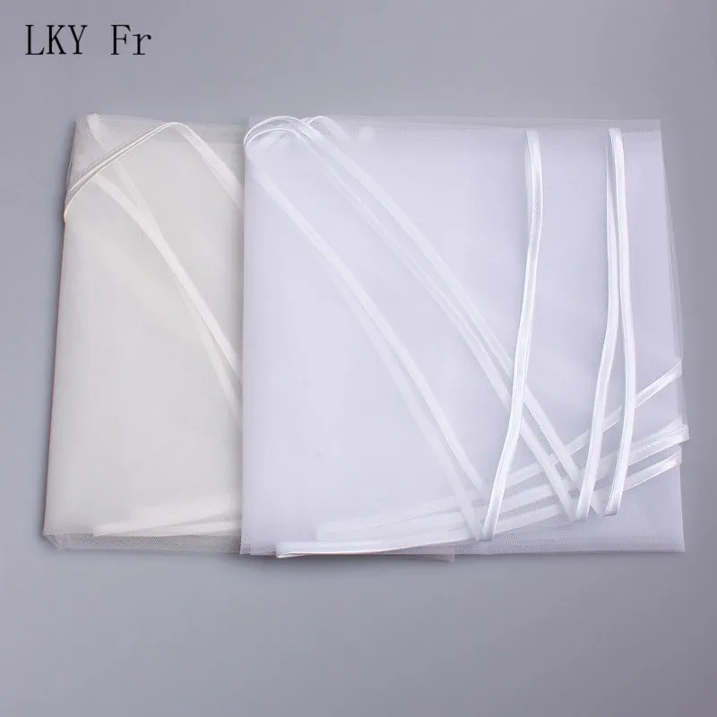 LKY Fr свадебная фата двухслойная цвета слоновой кости с расческой кружевная