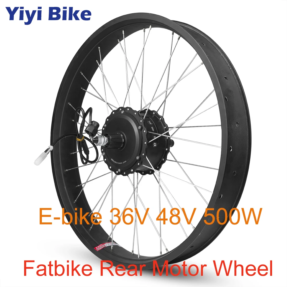 baratas 36V 48V Gordura 500W Bicicleta Elétrica Bicicleta Kit De Conversão Do Motor BLDC Cassete Parafuso 20 26 Polegada 700C MotorWheel Traseira Do Motor De Acionamento Direto