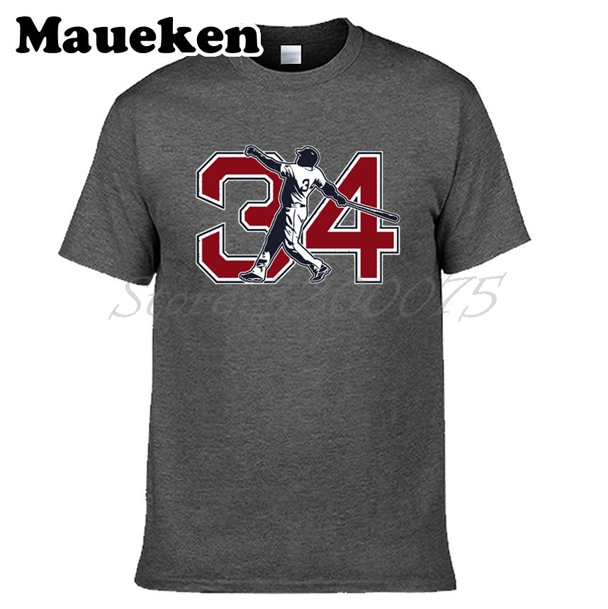 Мужская футболка Big Papi 34 David Ortiz Boston одежда для красных фанатов Sox подарок с круглым