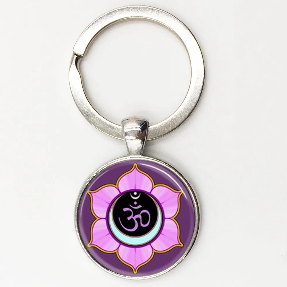 1 шт. бесплатная доставка художественная стеклянная подвеска Мандала брелок