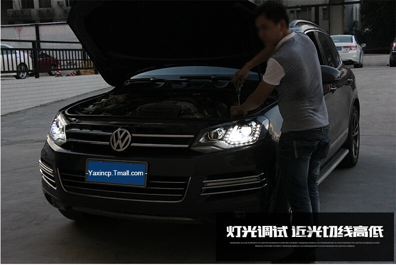 AKD автомобильный Стайлинг для VW Touareg светодиодный налобный фонарь 2011- Touareg светодиодный DRL Hid вариант Головной фонарь Ангел глаз биксеноновый луч аксессуары