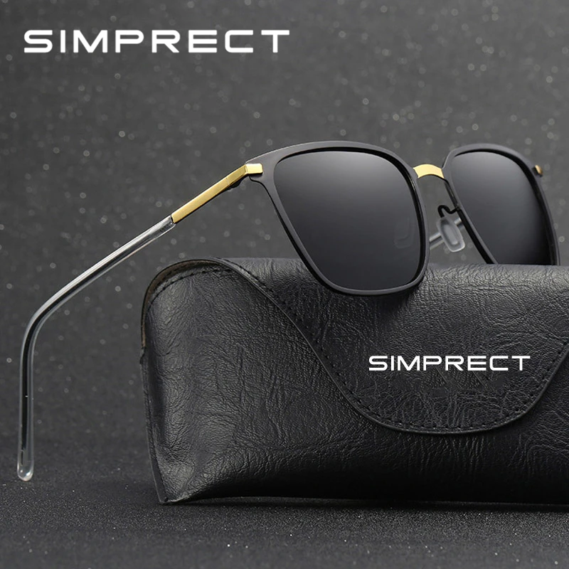 SIMPRECT, солнцезащитные очки, мужские, поляризационные, для вождения, квадратные, солнцезащитные очки, UV400, высокое качество, фирменный дизайн, Ретро стиль, Lunette Soleil Homme