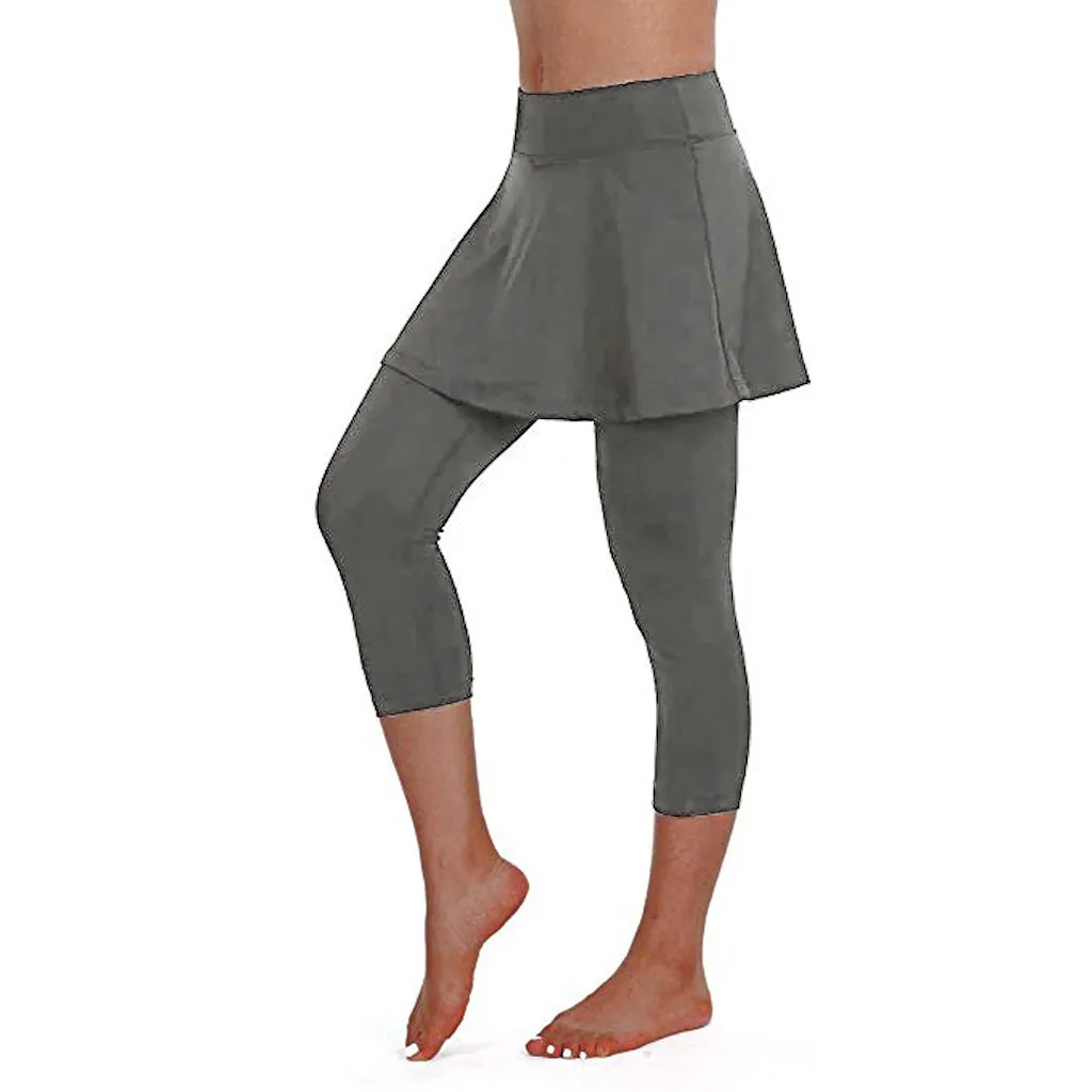 Pantalones Cargo Para Mujer, женская повседневная юбка, леггинсы, брюки для тенниса, спорта, фитнеса, укороченные брюки-кюлоты Z4