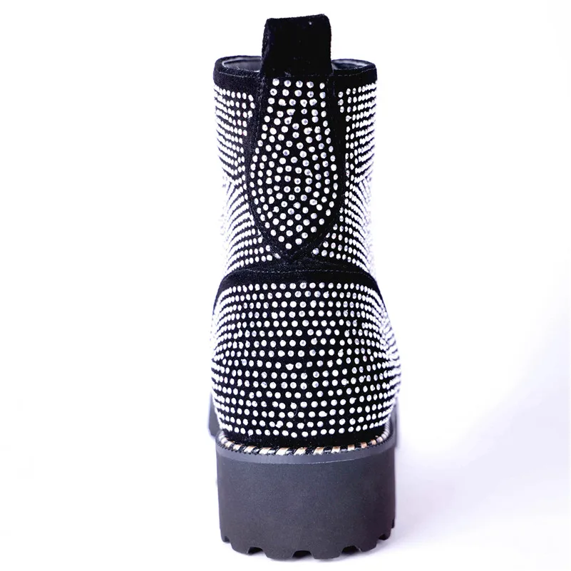 FEDONAS/модные брендовые женские свадебные туфли со стразами мотоботы на высоком