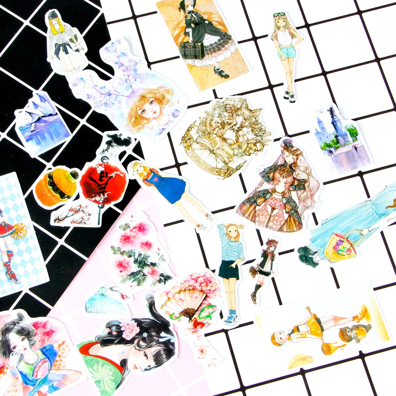 Креативные прозрачные наклейки в виде бутылки стиле ретро для девочек животных