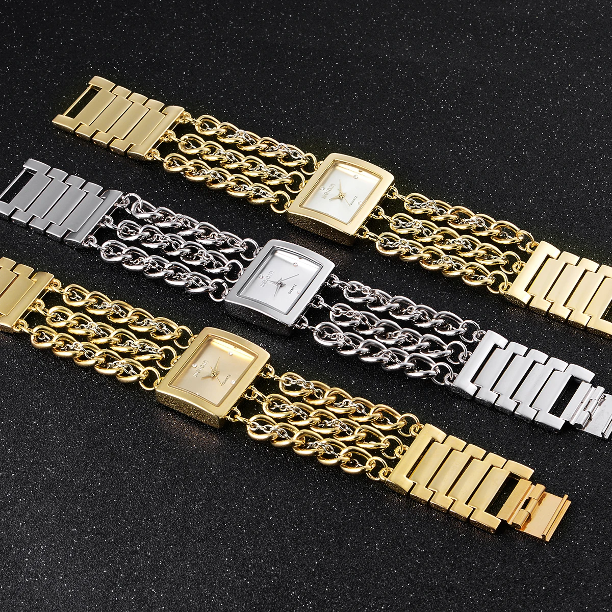 WEIQIN 2017 квадратный циферблат Алмазный кварцевый механизм наручные часы браслет