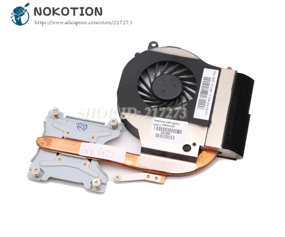 

Радиатор NOKOTION 606014-001 для HP Pavilion G62 G72, вентилятор охлаждения ноутбука