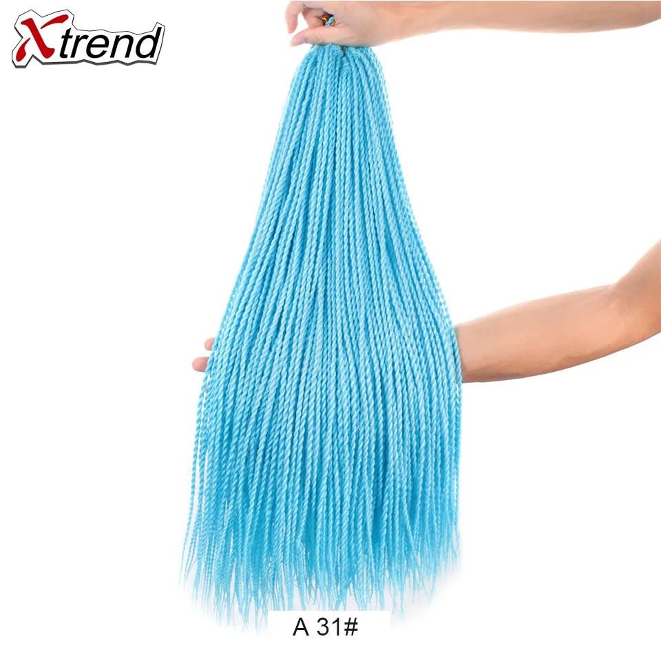 Xtrend Ombre Сенегальские крученые волосы на крючках косички 30 корней в упаковке синтетические плетеные волосы 24 дюйма 10 упаковок - Цвет: 1B/30HL