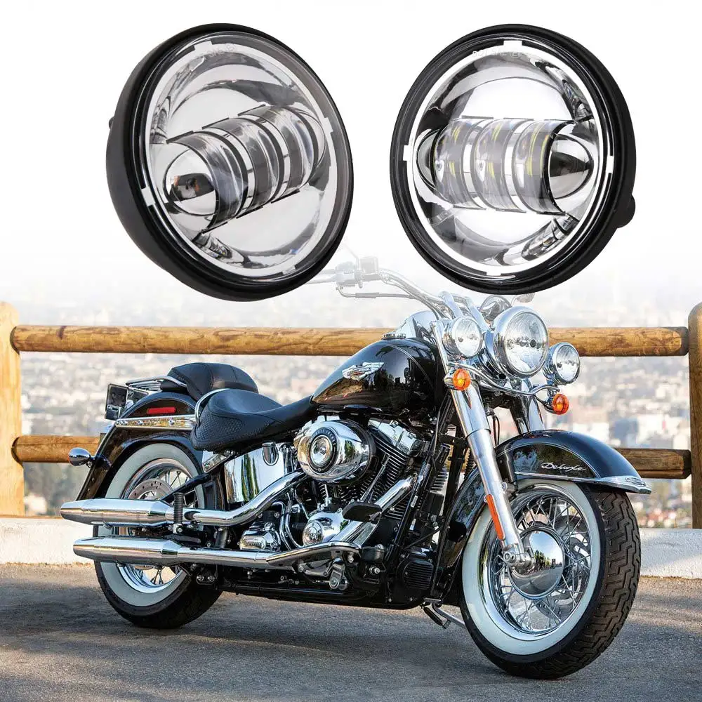 

2PCS Chrome / Black 4.5 Inch Creee LED Passing Light Spot Driving Lamp LED Fog Lights for Davidso Motorcycles 4.5"