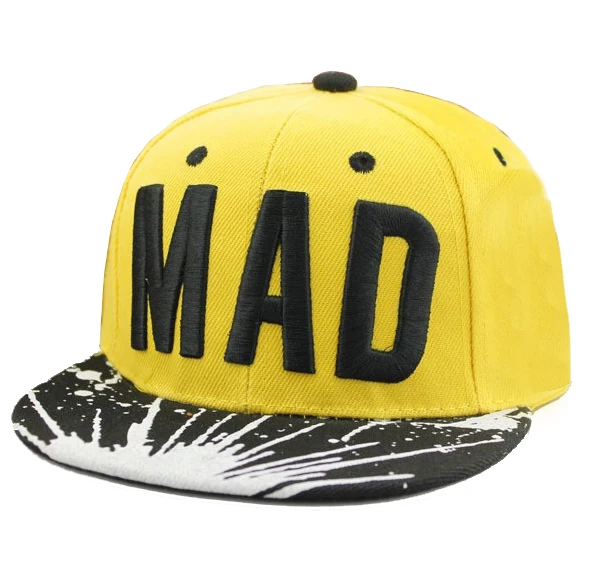 [DINGDNSHOW] модная кепка Snapback, детская бейсболка с вышивкой MAD Letter, Детская кепка для мальчиков и девочек, плоская кепка в стиле хип-хоп