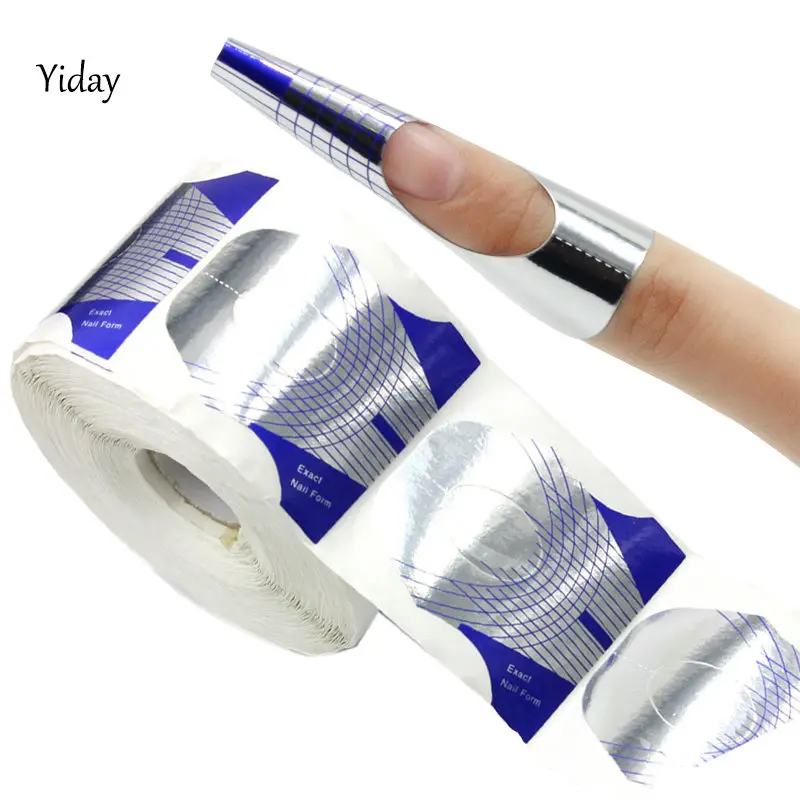 100 шт. синие и серебряные наклейки в форме подковы для наращивания ногтей|nail forms|nail