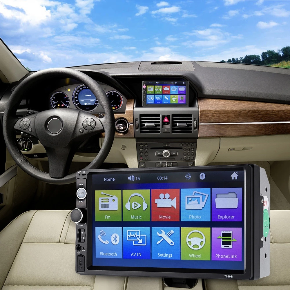 2 Din универсальный 7010B 7 дюймов Bluetooth FM радио Автомобильный MP5 автомобильный радиоприемник проигрыватель сенсорный экран видео Bluetooth Android стерео MP5 плееры