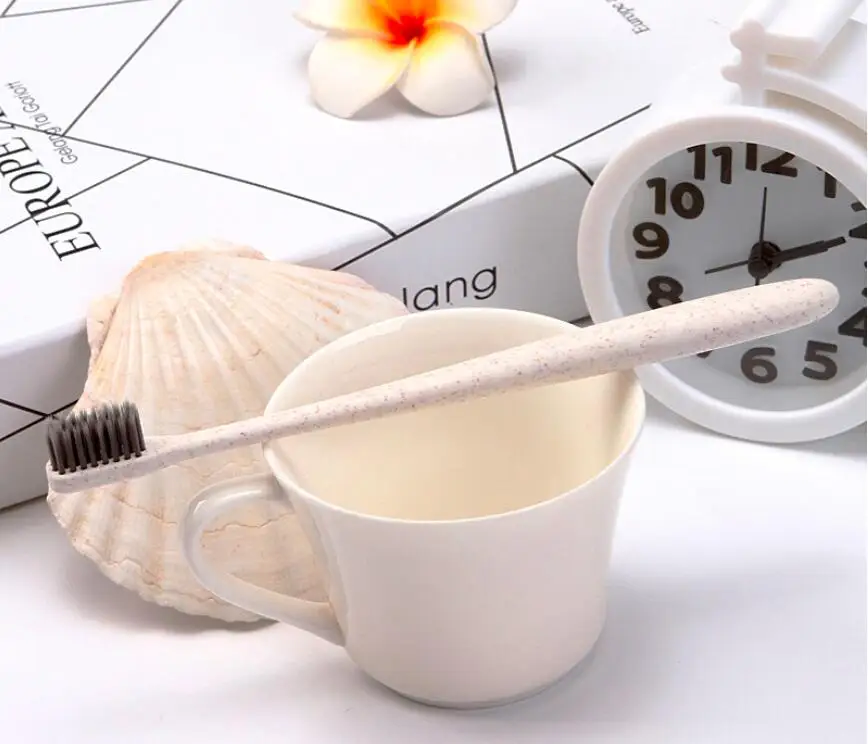 Бесплатная доставка 1 шт. зубная щетка из бамбукового угля в виде пшеничного