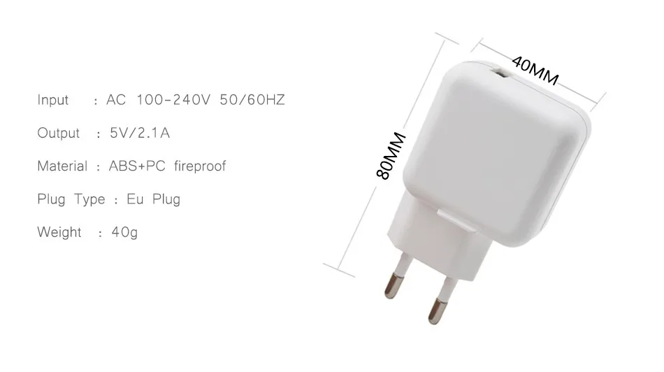 2.4A Быстрая зарядка 10 Вт USB адаптер питания телефон путешествия домашнее зарядное устройство для iPhone X 8 плюс 7 6S 5S iPad Mini Air для samsung евро ЕС