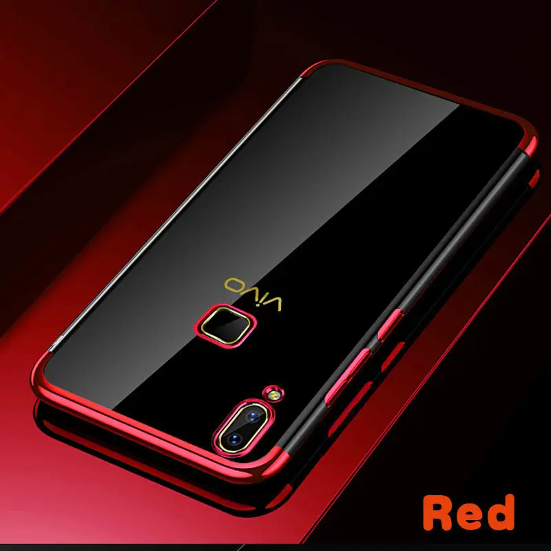 Чехол для Vivo V9 чехол Vivo Y85 чехол на заднюю часть, роскошный прочный армированный чехол для телефона из силикона Крышка для Vivo V9 V 9 молодежное 1723 VivoV9 Fundas Coque 6,3 - Цвет: Red