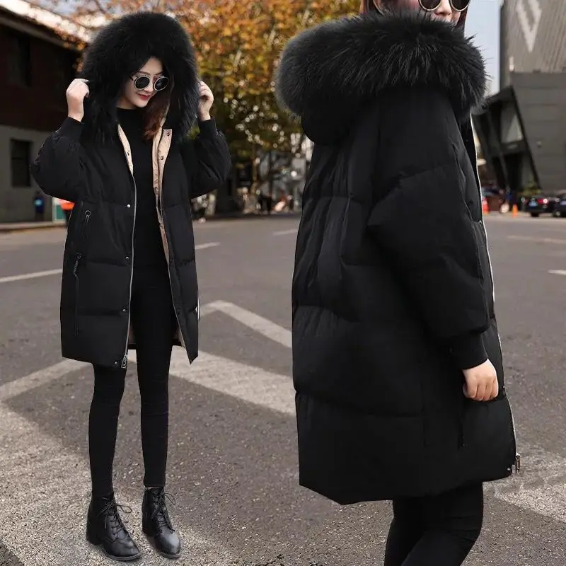 Бутик пуховик Новинка для женщин Зимнее пальто с капюшоном свободные Большие