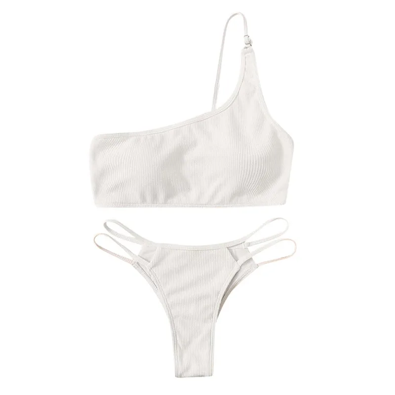 

Sexy Women Solid Mesh Bikini Push-Up Pad Swimwear Split Swimsuit Beachwear Set Swimsuit#W