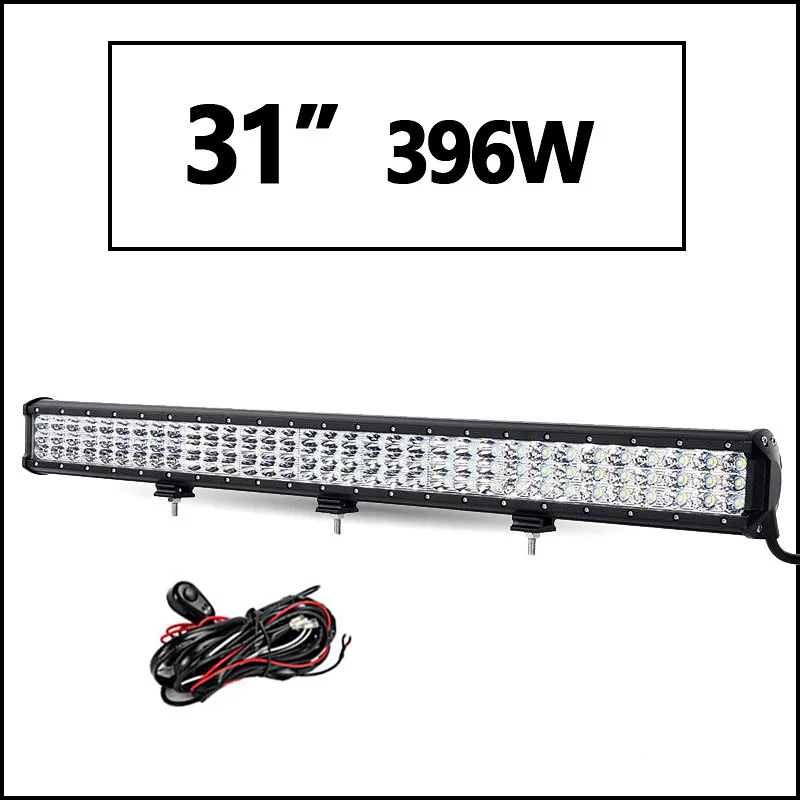 Oslamp 1" 20" 2" 28" 3" 44" 3-строки, светодиодные панели offroad combo Луч работы свет бар DC12v 24 В Грузовик внедорожник ATV 4WD 4x4 привело бар - Цвет: 31inch with wire