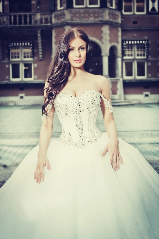 Новинка Тюлевое бальное платье Свадебные платья 2016 кружевное с бисером Vestido De Noiva