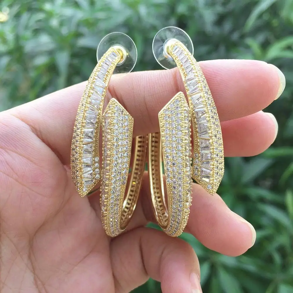 Роскошные фирменные каплевидные серьги ModemAngel медный материал фианит камни микро