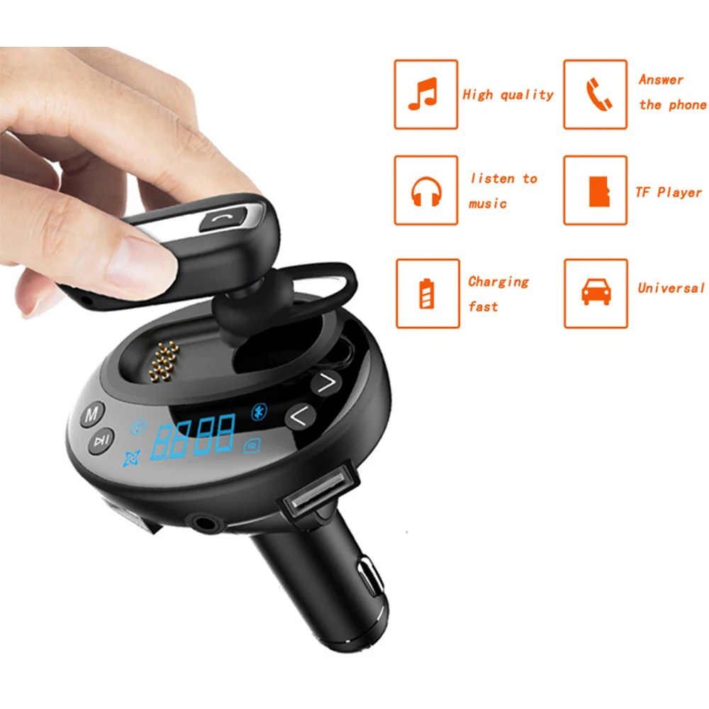 MP3 Dual USB с светящейся кнопкой V8 fm-передатчик гарнитура Handsfree музыкальный плеер